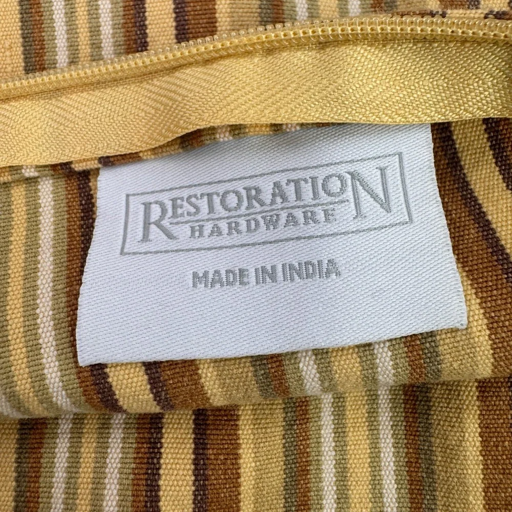 Restoration Hardware Pillow‎ Covers Yellow Striped 20